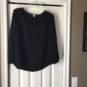 Old Navy Black long sleeve silky shirt